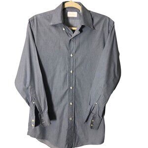 Brooks Brothers Regent Pinstripe Cotton Shirt -15 32 Blue Made in Italy